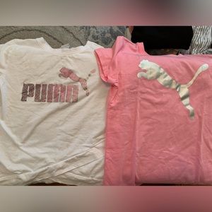 Set of 2 puma tshirts for girls ~ size medium 10/12 never worn